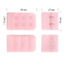 Застежка с крючками 3х2 для бюстгальтера TBY.3F133 3см цв.F133 нежно-розовый уп.100шт