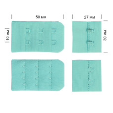 Застежка с крючками 3х2 для бюстгальтера TBY.3F201 3см цв.F201 мятный уп.100шт
