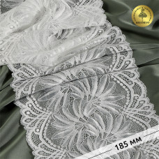Кружево-стрейч KRUZHEVO арт.TBY.40039 шир.185мм цв.004 сумрачно-белый уп.25м