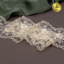 Кружево на сетке KRUZHEVO арт.TBY.40479 шир.90мм цв.W0115 молочный уп.13,7м