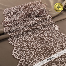 Кружево-стрейч KRUZHEVO арт.TBY.40992 шир.240мм цв.бежевый уп.3м