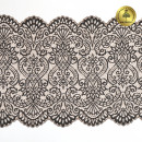 Кружево-стрейч KRUZHEVO арт.TBY.40992 шир.240мм цв.L30 кофе с молоком+черный уп.120м