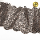 Кружево-стрейч KRUZHEVO арт.TBY.40992 шир.240мм цв.L30 кофе с молоком+черный уп.120м