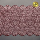 Кружево-стрейч KRUZHEVO арт.TBY.40992 шир.240мм цв.бордо+св.розовый уп.25м
