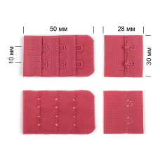 Застежка с крючками 3х2 для бюстгальтера TBY-57461 3см цв.S256 розовый рубин уп.100шт