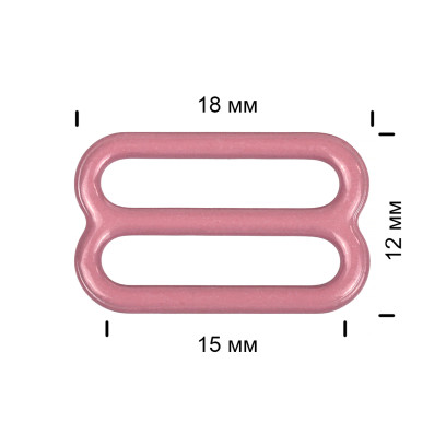 Пряжка регулятор для бюстгальтера 15мм металл TBY-57768 цв.S256 розовый рубин, уп.100шт