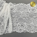 Кружево-стрейч KRUZHEVO арт.TBY.6378 шир.190мм цв.004 белый уп.3м