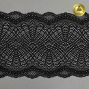 Кружево-стрейч KRUZHEVO арт.TBY.6389 шир.190мм цв.02 черный уп.3м