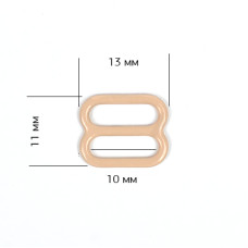 Пряжка регулятор для бюстгальтера 10мм металл TBY-74005 цв.бежевый, уп.100шт