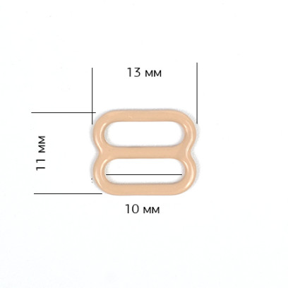 Пряжка регулятор для бюстгальтера 10мм металл TBY-74005 цв.бежевый, уп.100шт