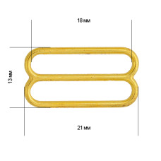 Пряжка регулятор для бюстгальтера 18мм металл TBY-74017 цв.золото, уп.100шт