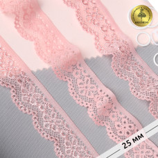 Кружево-стрейч KRUZHEVO арт.TBY.8032 шир.25мм цв.152 коралловый уп.50м