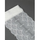 Кружево-стрейч KRUZHEVO арт.TBY.8034 шир.195мм цв.004 белый уп.2,7м