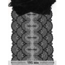 Кружево-стрейч KRUZHEVO арт.TBY.8034 шир.195мм цв.02 черный уп.2,7м