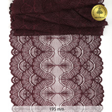 Кружево-стрейч KRUZHEVO арт.TBY.8034 шир.195мм цв.L076 сливовое вино уп.10м