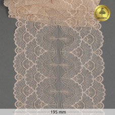 Кружево-стрейч KRUZHEVO арт.TBY.8034 шир.195мм цв.L168 серебристый пион уп.10м