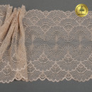 Кружево-стрейч KRUZHEVO арт.TBY.8034 шир.195мм цв.L168 серебристый пион уп.10м