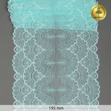 Кружево-стрейч KRUZHEVO арт.TBY.8034 шир.195мм цв.F201 мята уп.10м