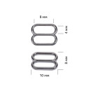 Пряжка регулятор для бюстгальтера 08мм металл TBY-808 цв.никель, уп.100шт