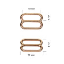 Пряжка регулятор для бюстгальтера 10мм металл TBY-810 цв.золото, уп.100шт