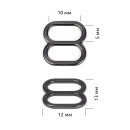 Пряжка регулятор для купальника 10мм металл TBY-810D.SW цв.черный никель, уп.100шт