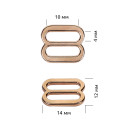 Пряжка регулятор для бюстгальтера 10мм металл TBY-810Z цв.золото, уп.100шт
