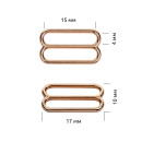Пряжка регулятор для бюстгальтера 15мм металл TBY-815 цв.золото, уп.100шт