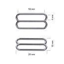Пряжка регулятор для бюстгальтера 18мм металл TBY-815B цв.никель, уп.100шт