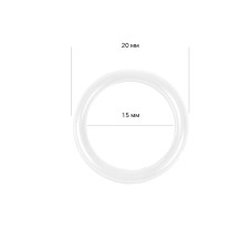 Кольцо для бюстгальтера d15мм пластик TBY-82607 цв.белый, уп.100шт