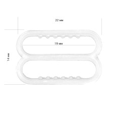 Пряжка регулятор для бюстгальтера 20мм пластик TBY-82637 цв.белый, уп.100шт