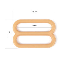 Пряжка регулятор для бюстгальтера 15мм пластик TBY-82655 цв.бежевый, уп.100шт
