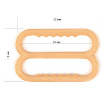 Пряжка регулятор для бюстгальтера 20мм пластик TBY-82656 цв.бежевый, уп.100шт