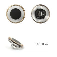 Пуговицы пластик TBY.B304 цв.03 черный/золотой 18L на ножке 50шт