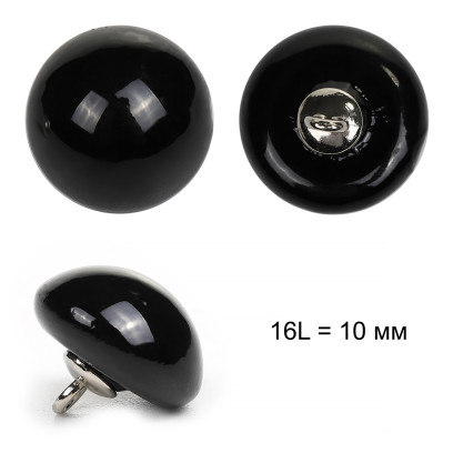 Пуговицы пластик TBY.B306 цв.02 черный 16L на ножке 30шт