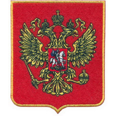 Термоаппликация Герб России арт.TBY.FLAG.3 цв.красн/золото 85х100мм уп.10шт