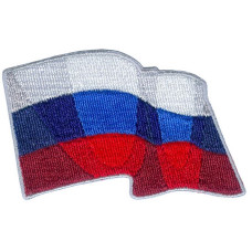 Термоаппликация Флаг России развевающийся арт.TBY.FLAG.4 цв.красн/бел/син 80х50мм уп.10шт