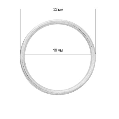 Кольцо для бюстгальтера d18мм металл TBY-H15 цв.04 никель, уп.100шт