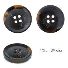 Пуговицы пластик TBY.J.1851 цв.02 коричневый 40L-25мм, 4 прокола, 36шт