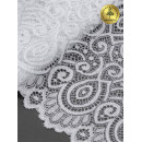 Кружево-стрейч KRUZHEVO арт.TBY.L1351 шир.180мм цв.001 белый уп.3 м