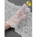 Кружево-стрейч KRUZHEVO арт.TBY.L1351 шир.180мм цв.004 сумрачный белый уп.25м