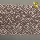 Кружево-стрейч KRUZHEVO арт.TBY.L1351 шир.180мм цв.т.бежевый+св.бежевый уп.25м