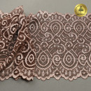 Кружево-стрейч KRUZHEVO арт.TBY.L1351 шир.180мм цв.т.бежевый+св.бежевый уп.25м