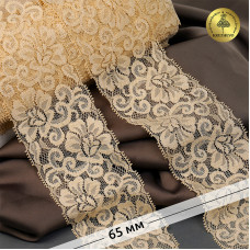 Кружево-стрейч KRUZHEVO арт.TBY.L840 шир.65мм цв.08 экрю уп.25м