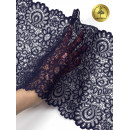 Кружево-стрейч KRUZHEVO арт.TBY.YSTL00839 шир.205мм цв.03 т.синий уп.25м