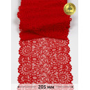 Кружево-стрейч KRUZHEVO арт.TBY.YSTL00839 шир.205мм цв.100 красный уп.25м