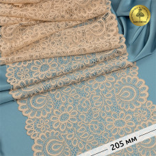 Кружево-стрейч KRUZHEVO арт.TBY.YSTL00839 шир.205мм цв.126 бежевый уп.25м