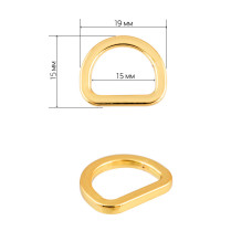 Полукольцо металл TBY-21501 19х15мм (внутр. 15мм) цв. золото уп. 10шт