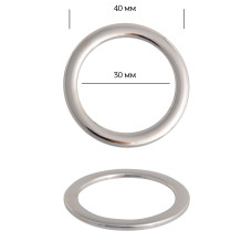 Кольцо металл TBY-2B1073.2 40мм (внутр. 30мм) цв. никель уп. 10шт