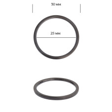 Кольцо металл TBY-3B13549.3 30мм (внутр. 25мм) цв. черный никель уп. 10шт