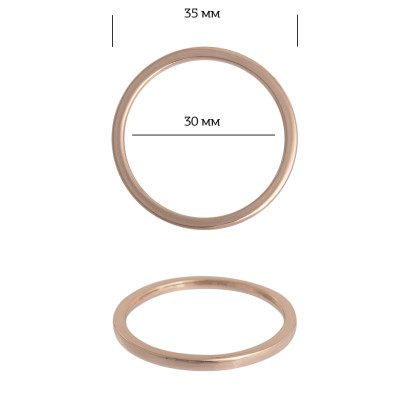 Кольцо металл TBY-3C13550.1 35мм (внутр. 30мм) цв. золото уп. 10шт